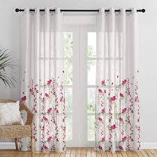 BreezeBloom Sheer Floral Curtains – Elegant, Airy & Light-Filtering
